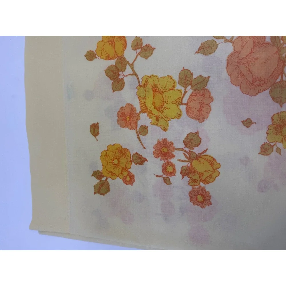 Vintage Montgomery Ward Floral Pillowcase Orange Yellow Muslin Standard 70s
